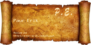 Paur Erik névjegykártya